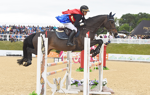 Noora Von Bulow and Chloe Aston during the invitational Mini Major Relay during the Equerry Bolesworth International Horse Show  at Bolesworth Castle near Chester in Cheshire in the UK on 17th June 2018