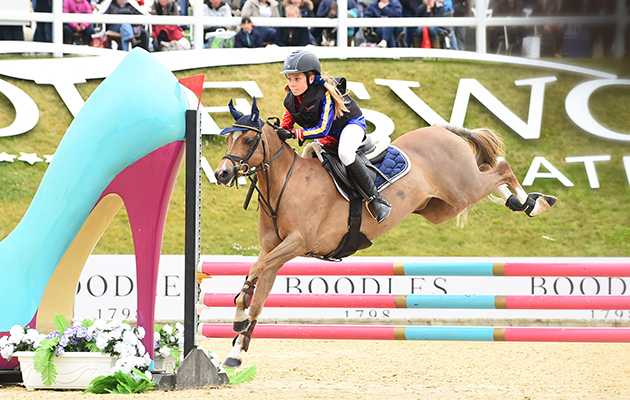 Graham Gillespie and Amelia Tedinnick during the invitational Mini Major Relay during the Equerry Bolesworth International Horse Show  at Bolesworth Castle near Chester in Cheshire in the UK on 17th June 2018
