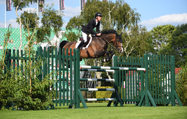 Scott BRASH riding HELLO SHELBY winner of The Bunn Leisure Derby Tankard Competition during The Al Shira'A Hickstead Derby Meeting at the All England Jumping Course at Hickstead near Haywards Heath in West Sussex in the UK on 21st June 2018