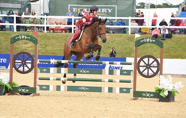Madeleine Kerrigan and Michael Pender during the invitational Mini Major Relay during the Equerry Bolesworth International Horse Show  at Bolesworth Castle near Chester in Cheshire in the UK on 17th June 2018