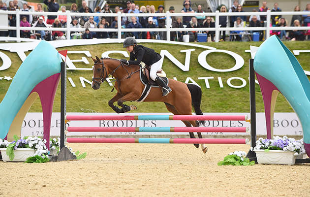 Lance Whitehouse and Isobella Saunders Cook during the invitational Mini Major Relay during the Equerry Bolesworth International Horse Show  at Bolesworth Castle near Chester in Cheshire in the UK on 17th June 2018