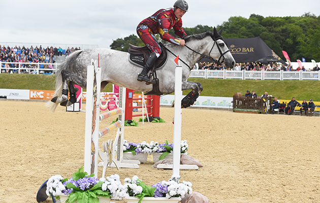 Lance Whitehouse and Isobella Saunders Cook during the invitational Mini Major Relay during the Equerry Bolesworth International Horse Show  at Bolesworth Castle near Chester in Cheshire in the UK on 17th June 2018