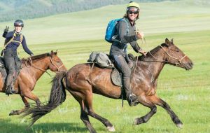 Mongol Derby 2018 winners Annabel Neasham Adrian Corby