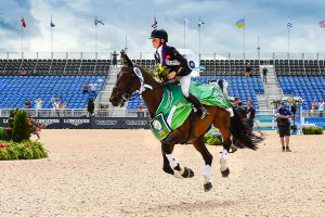 Ros Canter takes the eventing individual gold medal at WEG 2018 on Allstar B. Ros Canter takes the eventing individual gold medal at WEG 2018 on Allstar B