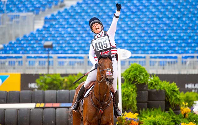 Gemma Tattersall riding Artic Soul. GBR. Celebrate. end of cross country. Cross Country. Eventing. Day 5. World Equestrian Games. WEG 2018 Tryon. North Carolina. USA. 15/09/2018. ~ MANDATORY Credit Elli Birch/Sportinpictures - NO UNAUTHORISED USE - 07837 394578