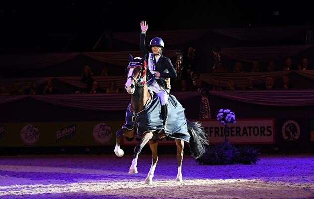Shaunie Greig  riding CASINO ROYALE V111 for owner Anne Greig, winner of the Leading Pony Showjumper of the Year at the Horse of The Year Show 2018 at the NEC near Birmingham in the UK between 2nd- 7th October 2018