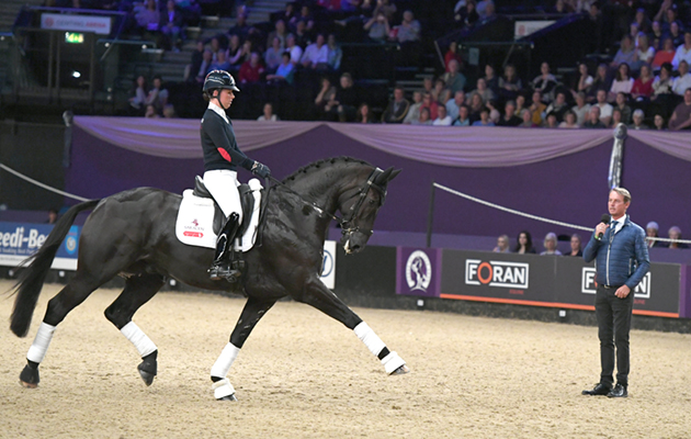 Charlotte Dujardin and Carl Hester Dressage Masterclass with Carl Hester at Horse of The Year Show 2018 at the NEC near Birmingham in the UK between 2nd- 7th October 2018