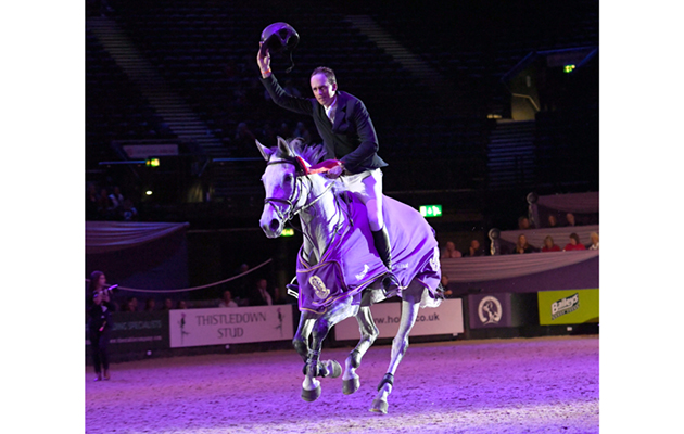 Trevor Breen riding DIAMANTS AURORA, winner of the Talent Seekers (inc. 7 Year Old Championship) at Horse of The Year Show 2018 at the NEC near Birmingham in the UK between 2nd- 7th October 2018