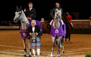 HOYS puissance 2018 winners Alfie Bradstock and Guy Williams