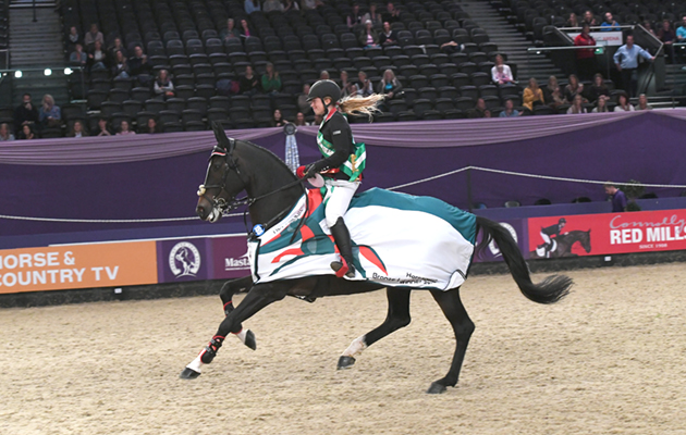 Natasha Hewitt  riding JJS IMPRESSIVE for owner Natasha Hewitt, winner of the Horseware Bronze League Championship at Horse of The Year Show 2018 at the NEC near Birmingham in the UK between 2nd- 7th October 2018