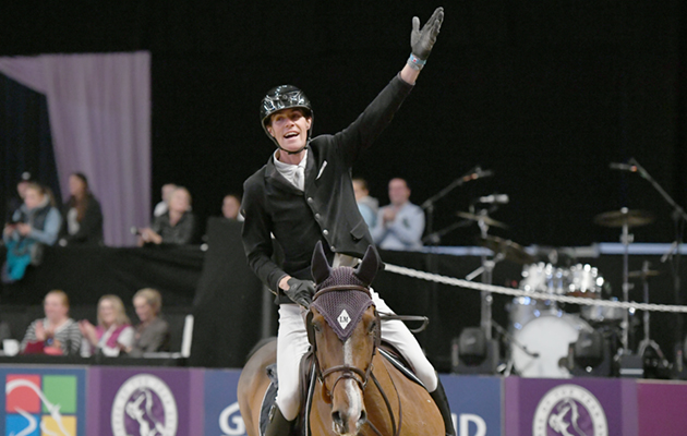 Geoffroy DE COLIGNY (FRA) riding RAIMONDO DU PLESSIS, winner of the Accumulator at the Horse of The Year Show 2018 at the NEC near Birmingham in the UK between 2nd- 7th October 2018