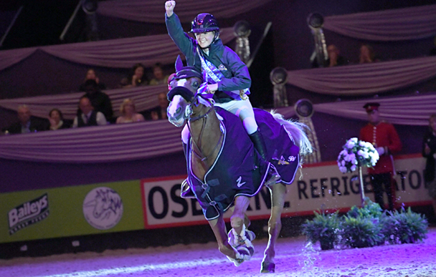 Jessica Howard  riding TINKAS GENTLEMAN JIM for owner Adrienne Staunton, winner pf the Blue Chip Pony Newcomers Championship at Horse of The Year Show 2018 at the NEC near Birmingham in the UK between 2nd- 7th October 2018