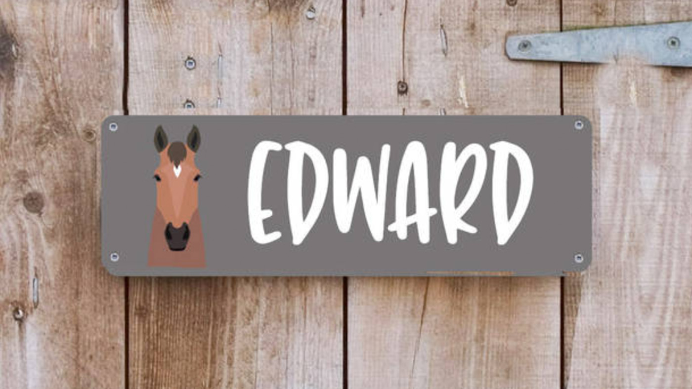Personalised horse gifts name plate