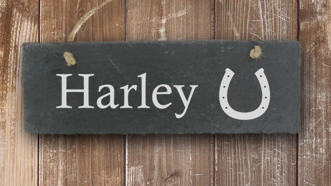 Personalised slate stable name plaque for horses