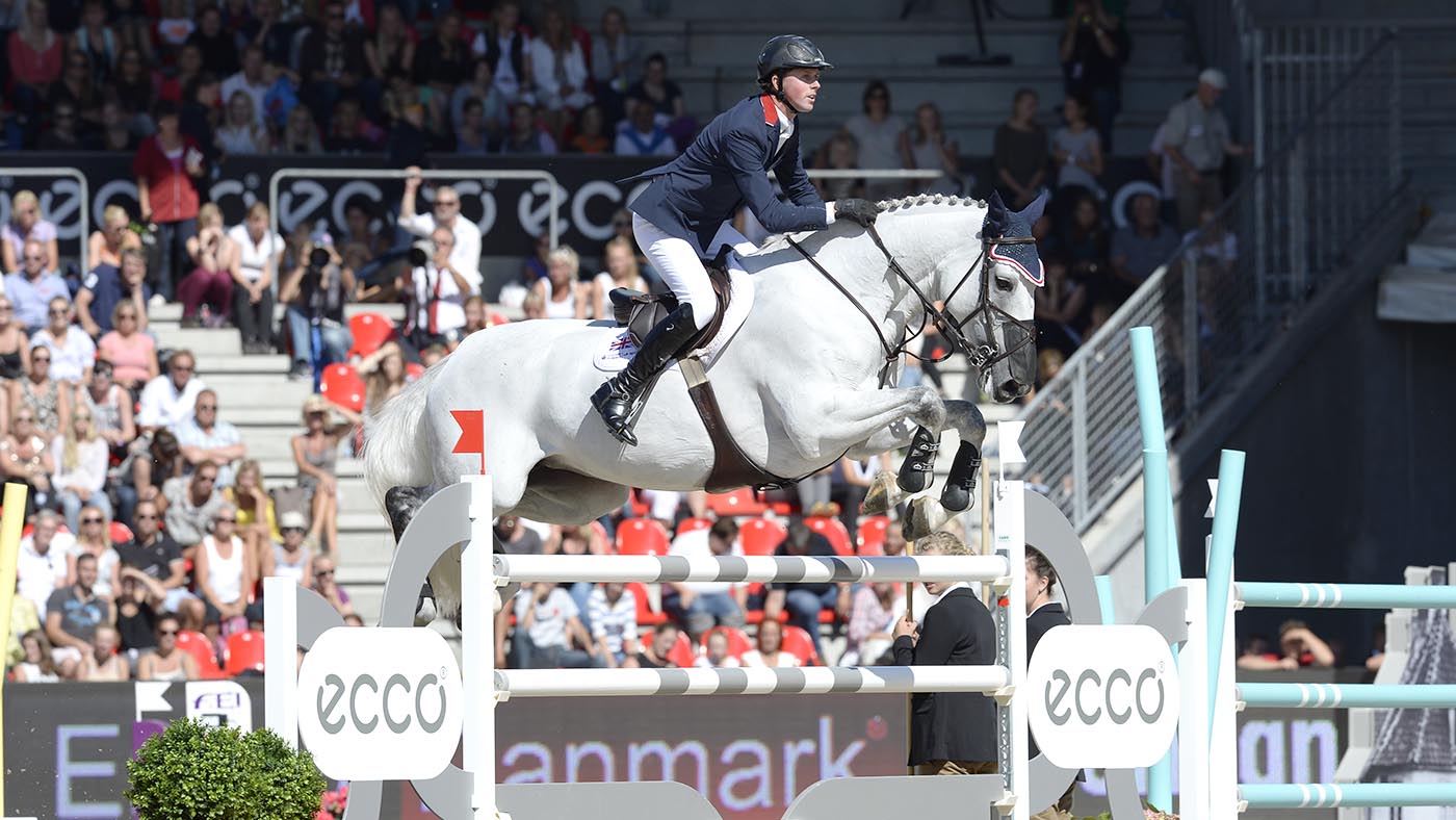 Ben MAHER riding Cella (CH) GBR in the Individual Final of the FEI European Championship in Herning, Denmark in August 2013