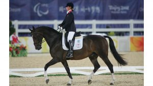 HONG KONG, CHINA - SEPTEMBER 10: Coulthard Felicity of Great Britain with horse Roffelaar competes in the Paralympic Equestrian Individual Freestyle Test - Grade II event at Hong Kong Olympic Equestrian Venue on September 10, 2008 in Hong Kong, China. (Photo by MN Chan/Getty Images)