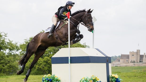 Piggy French riding CASTLETOWN CLOVER in OI Section O, during the Rockingham Castle International, held in The Great Park Rockingham Castle near Corby in Northamptonshire in the UK on 18th May 2019 Piggy French Rockingham