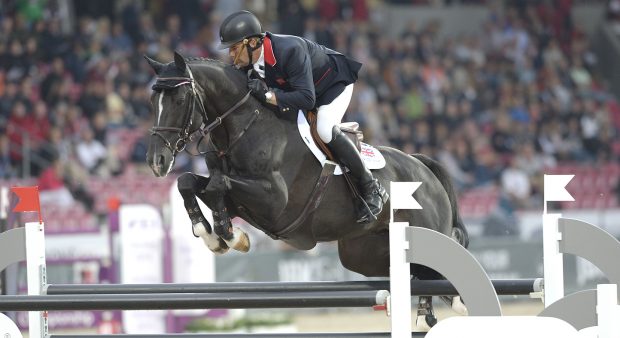 William FUNNELL riding Billy Congo (CH) GBR, in the Team FEI European Show Jumping Championship in Herning, Denmark in August 2013