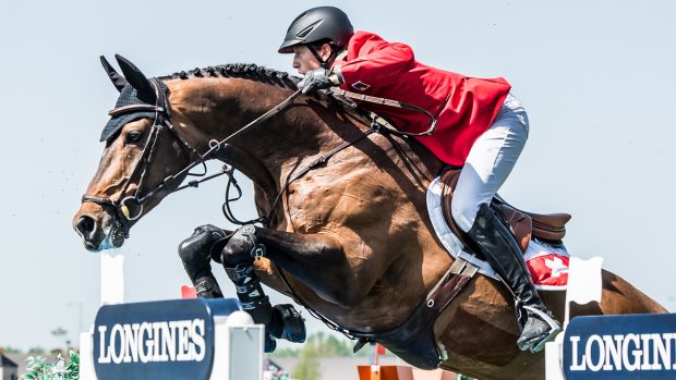 Longines FEI Nations Cup™ Jumping Samorin SVK. Martin Fuchs SUI riding Chaplin. Photo FEI/Łukasz Kowalski