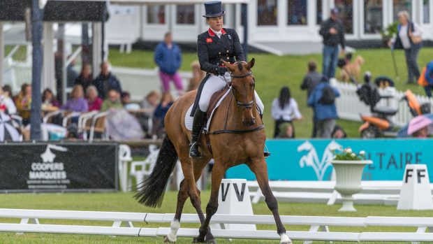 PIPPA FUNNELL (GBR) AND BILLY WALK ON TAKING PART IN DRESSAGE PHASE OF THE EQUI-TREK CCI-L4* COMPETITION AT THE 2019 EQUI-TREK BRAMHAM INTERNATIONAL HORSE TRIALS.