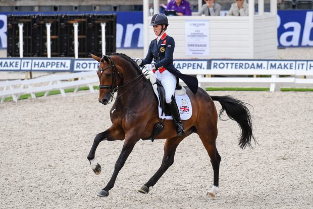 Charlotte Dujardin and Mount St John Freestyle during the grand prix in Rotterdam.