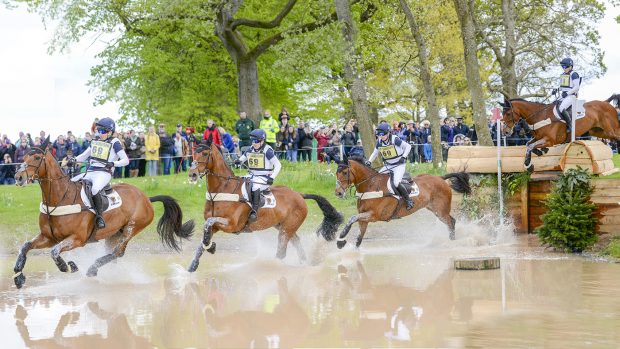 Event horse Mr Bass with Laura Collett at Badminton 2019