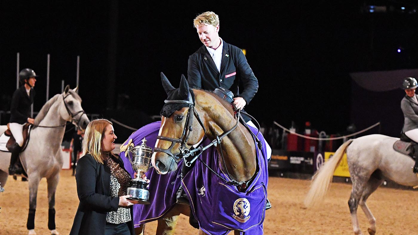 Anthony CONDON riding SFS VINCOMTE, winner of the International Showjumping (Class 11) during the Horse of The Year Show at the NEC in Birmingham in the UK between the 2nd - 6th October 2019