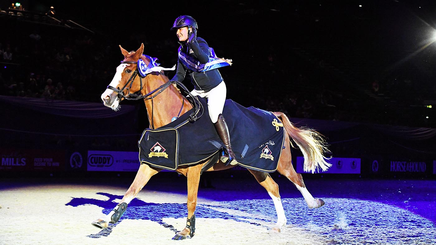Daisy Williams riding BERMUDEZ BDA , winner of the Blue Chip Pony Newcomers Championship during the Horse of The Year Show at the NEC in Birmingham in the UK between the 2nd - 6th October 2019