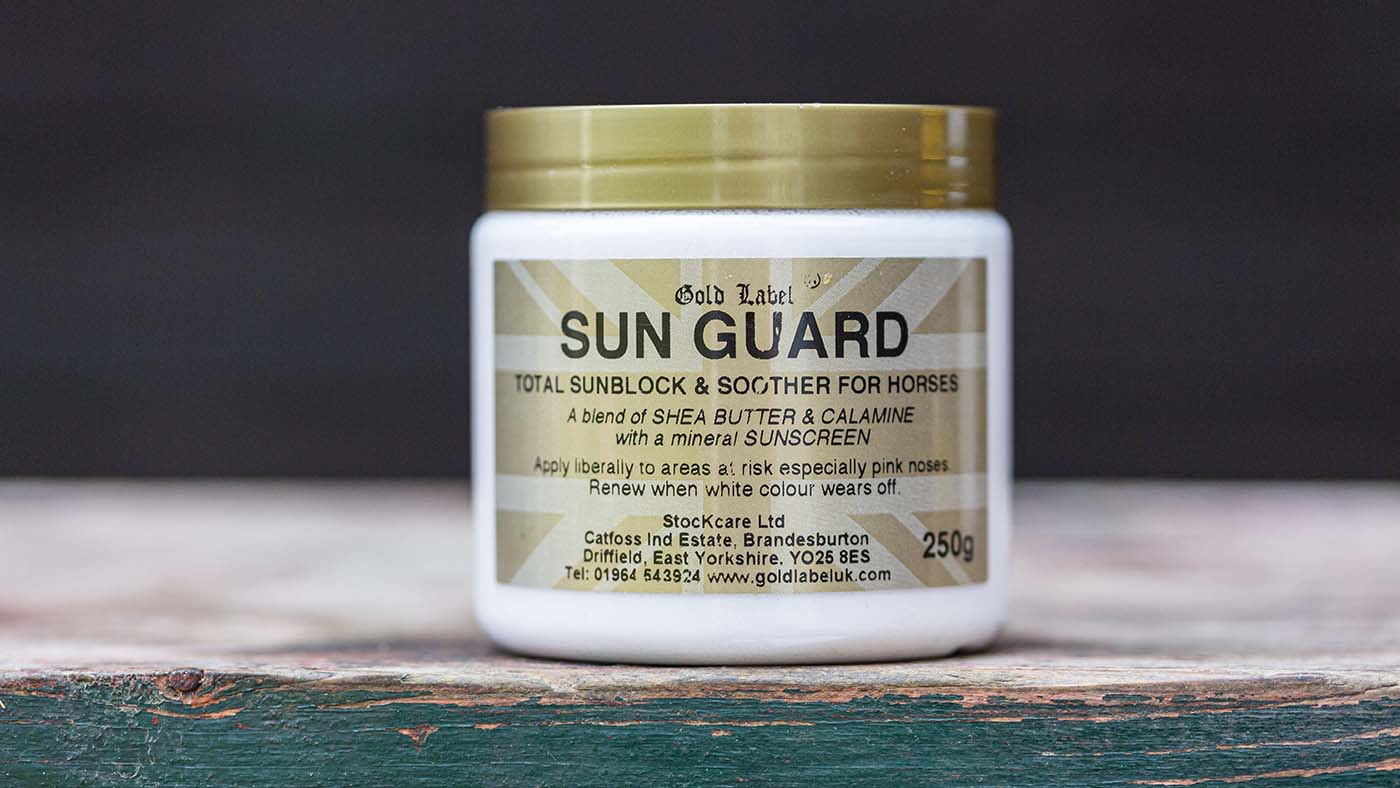 Gold Label Sun Guard sunblock and soother for horses