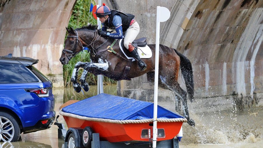 Ben Way riding GALLEY LIGHT, during the Cross Country of The Land Rover Burghley Horse Trials near Stamford in Lincolnshire, UK, on 5th September 2015