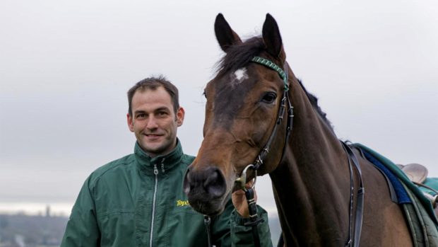 Lady Buttons with her trainer Philip Kirby