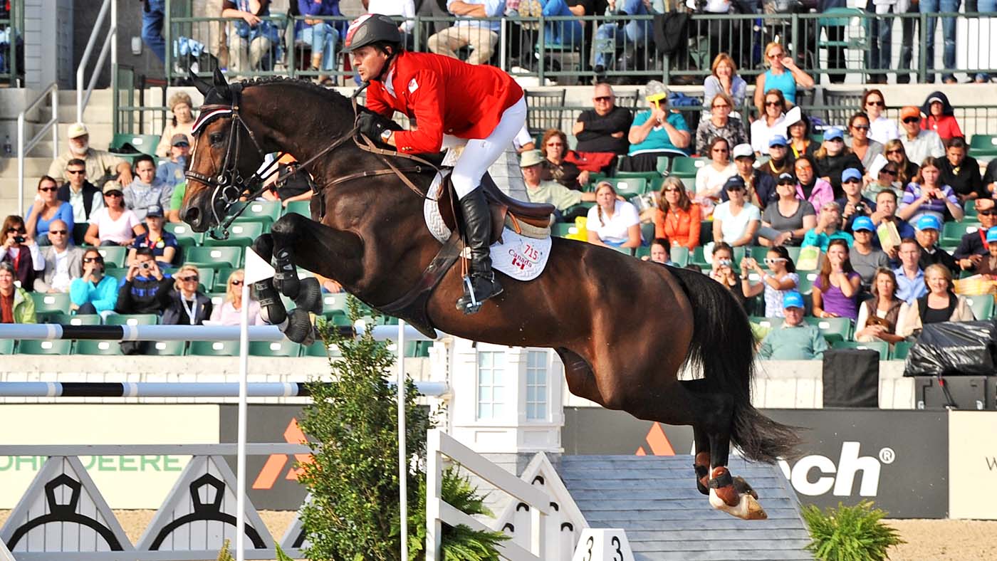 Top Canadian showjumper Eric Lamaze, pictured here riding one of his most famous horses, Hickstead, at WEG 2010, shares his views on loose jumping young horses