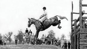 Mark Phillips and Columbus competing at Badminton in 1973.