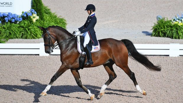 Pictured US dressage rider Laura Graves and Verdades at the 2018 World Equestrian Games.