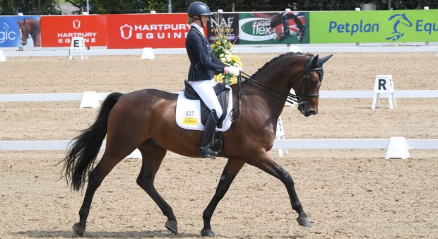 Kate Cowell and Rayban on their way to winning the advanced medium gold at the Winter Dressage Championships 2020