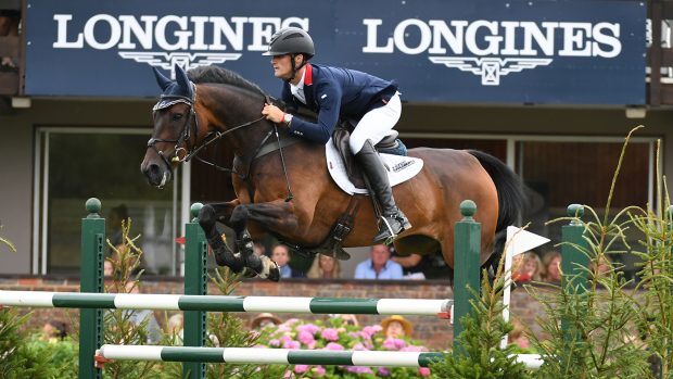 British showjumper Will Fletcher jumping his top horse Persimmon