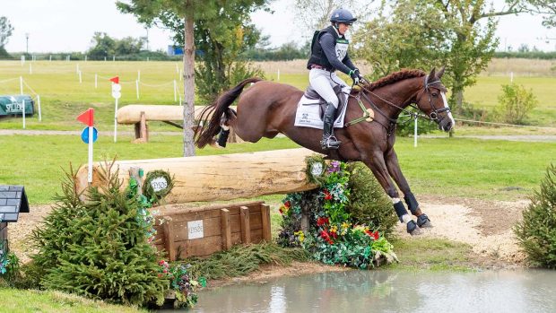 Piggy March riding Cooley Lancer at Keysoe International.