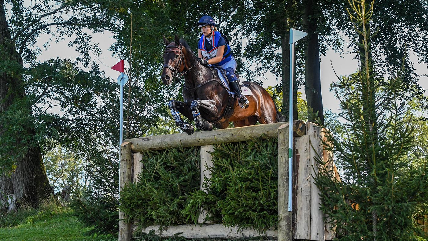 Phoebe Locke riding PICA D'OR in CCI-S Y3* Section B during the Cornbury House International held in Cornbury Park near Finstock in Oxfordshire in the UK on the 13th September 2020