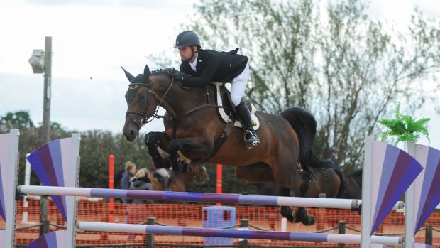 Richard Howley riding Matrone VD Donkhoeve at Weston Lawns End of Season Bash.