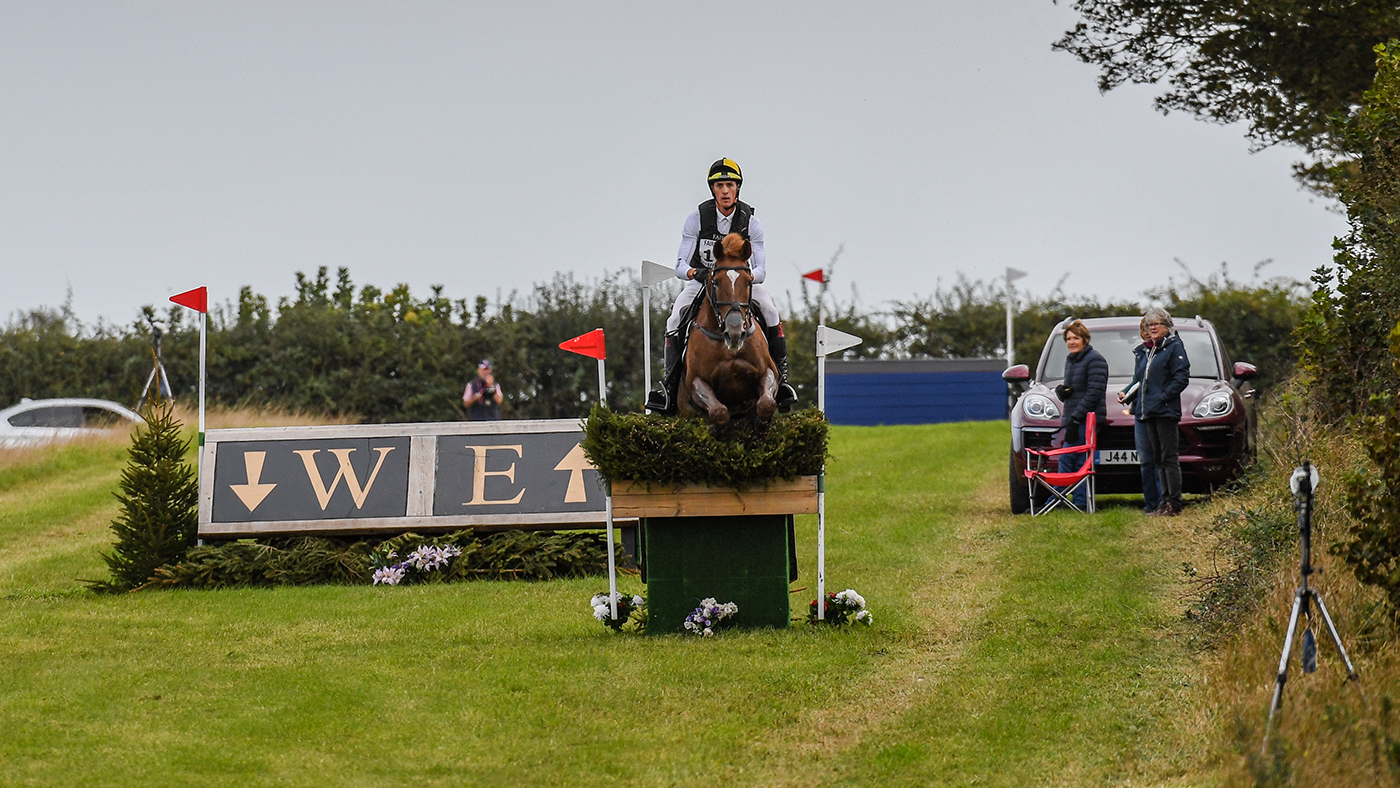 Will Rawlin riding THE PARTNER in CCI-S 4* Section S during the dressage phase of the BURNHAM MARKET INTERNATIONAL (3) held at Sussex Farm near Burnham Market in Norfolk in the UK on the 20th September 2020