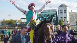 Frankie Dettori: Enable second foal: Enable pictured after winning the Breeders’ Cup in 2018