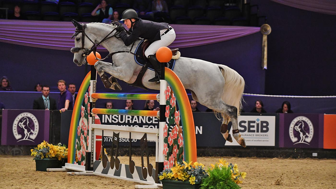 EBOLENSKY owned by Rachael Evison ridden or exhibited by Matthew Sampson in the Senior Foxhunter Championship during the Horse of the Year Show at the NEC near Birmingham, UK between 4th - 8th October 2017