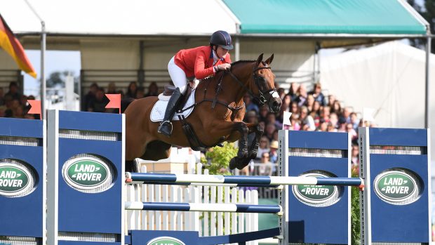 Lauren Nicholson (née Kieffer) riding Vermiculus at the Land Rover Burghley Horse Trials 2019.