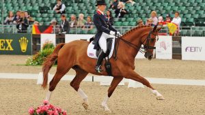 Laura Bechtolsheimer riding Mistral Hojris at the 2009 European Championships.