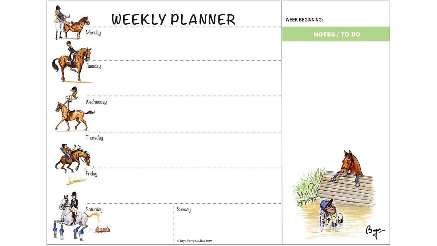 Horses Desktop Weekly Planner