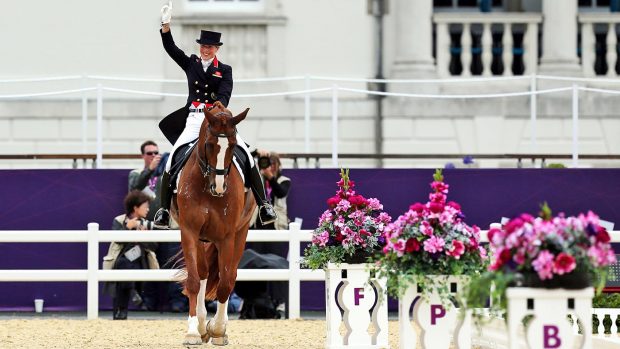 Great Britain's Laura Bechtolsheimer riding Mistral Hojris in the Individual Grand Prix Special Team final in the Equestrian Dressage team at Greenwich Park, London. PRESS ASSOCIATION Photo. Picture date: Tuesday August 7, 2012. See PA story OLYMPICS Equestrian Dressage. Photo credit should read: Steve Parsons/PA Wire. EDITORIAL USE ONLY