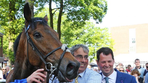 BATTAASH and Dane O'Neill win the Group 2 Temple Stakes at Haydock Park 26/5/18Photograph by Grossick Racing Photography 0771 046 1723