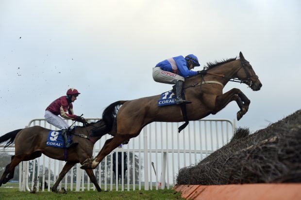 Secret Reprieve and Adam Wedge 1st, leads over two out from The Two Amigos 2nd (left) and Matt Griffiths pic Bill Selwyn 9-1-21