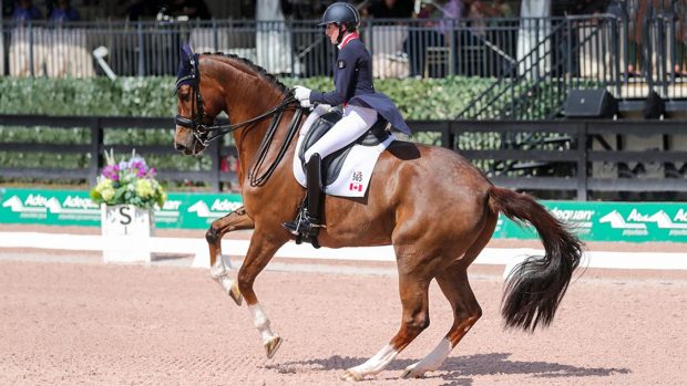 Canada's Brittany Fraser-Beaulieu and All In competing at the Global Dressage Festival in Wellington, USA