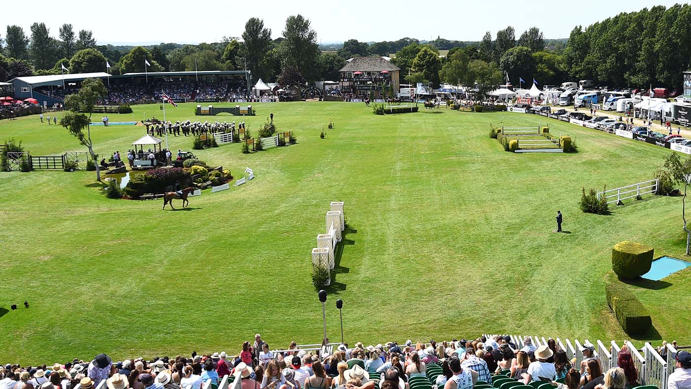 A view of the main arena at Hickstead, where the Hickstead Derby takes place.